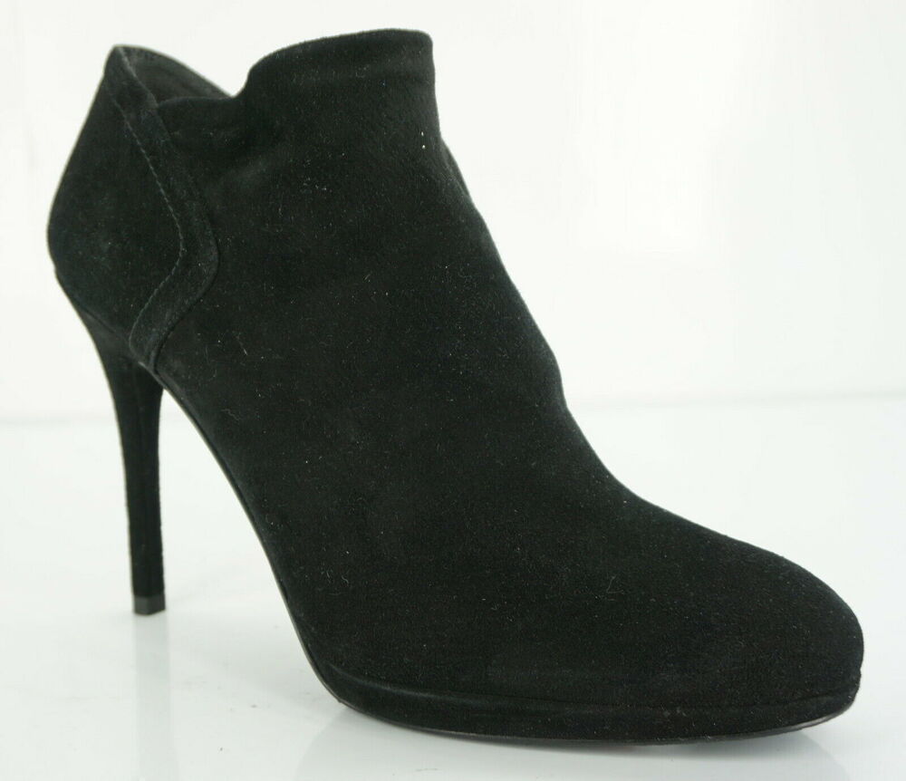 Stuart Weitzman Bluster Black Suede Ankle Booties High Heels